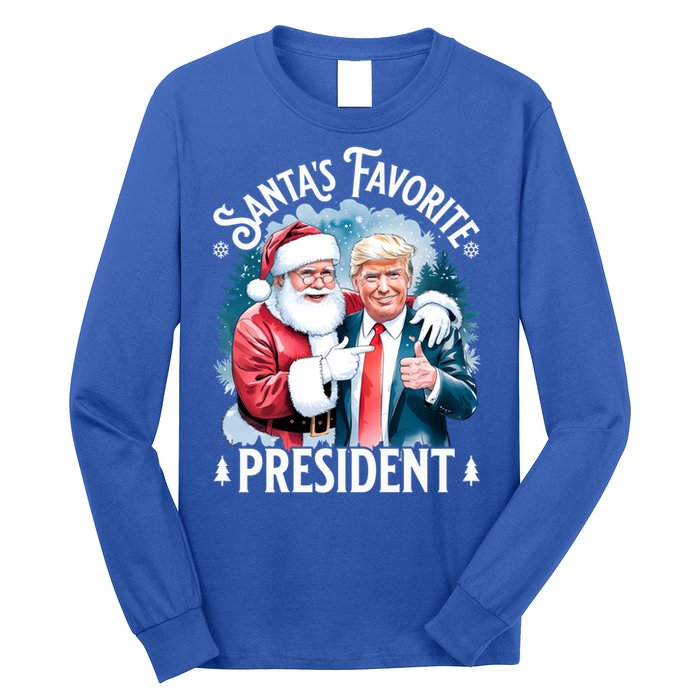 Santas Favorite President Donald Pro Trump 2024 Christmas Great Gift Long Sleeve Shirt