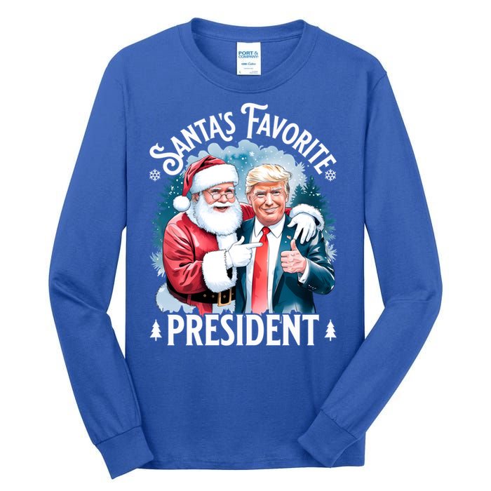 Santas Favorite President Donald Pro Trump 2024 Christmas Great Gift Tall Long Sleeve T-Shirt