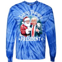 Santas Favorite President Donald Pro Trump 2024 Christmas Great Gift Tie-Dye Long Sleeve Shirt