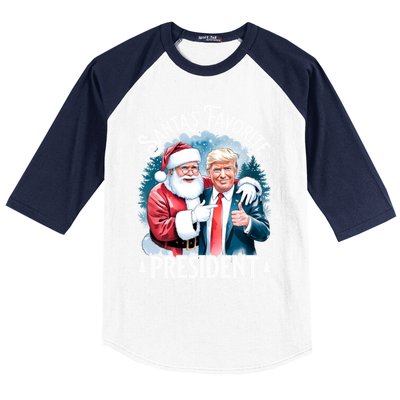 Santas Favorite President Donald Pro Trump 2024 Christmas Great Gift Baseball Sleeve Shirt