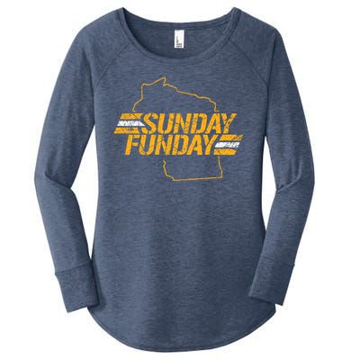 Sunday Funday Packers TShirt Women's Perfect Tri Tunic Long Sleeve Shirt