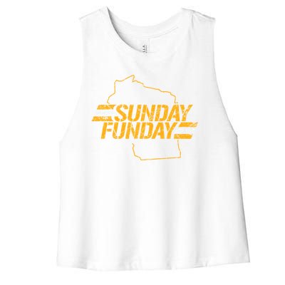 Sunday Funday Packers TShirt Women's Racerback Cropped Tank