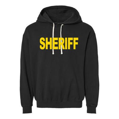Sheriff Front Print Law Enforcement Clothing Garment-Dyed Fleece Hoodie