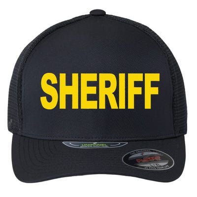 Sheriff Front Print Law Enforcement Clothing Flexfit Unipanel Trucker Cap