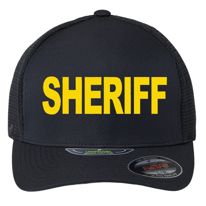 Sheriff Front Print Law Enforcement Clothing Flexfit Unipanel Trucker Cap