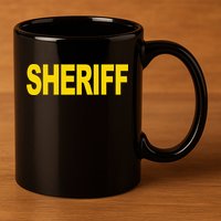 Sheriff Front Print Law Enforcement Clothing 11oz C Handle Ceramic Mug