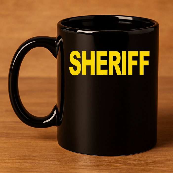 Sheriff Front Print Law Enforcement Clothing 11oz C Handle Ceramic Mug