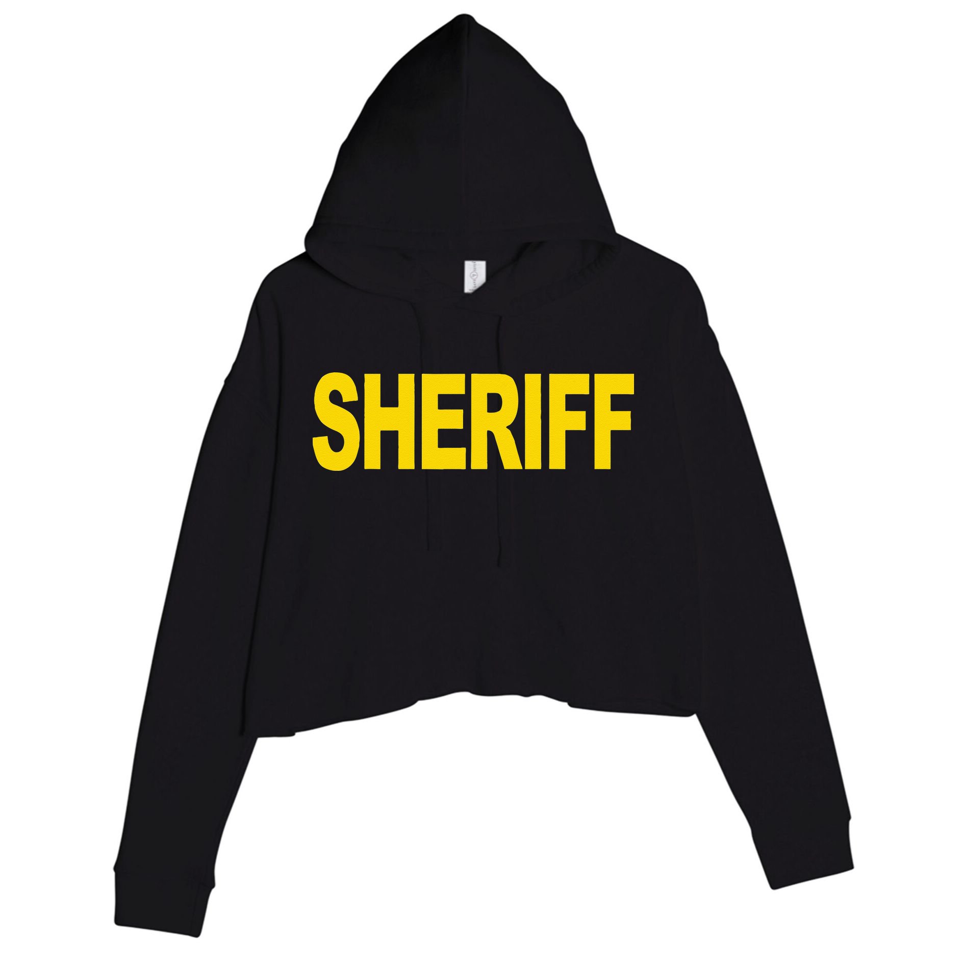 Sheriff Front Print Law Enforcement Clothing Crop Fleece Hoodie