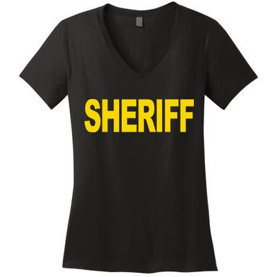 Sheriff Front Print Law Enforcement Clothing Women's V-Neck T-Shirt