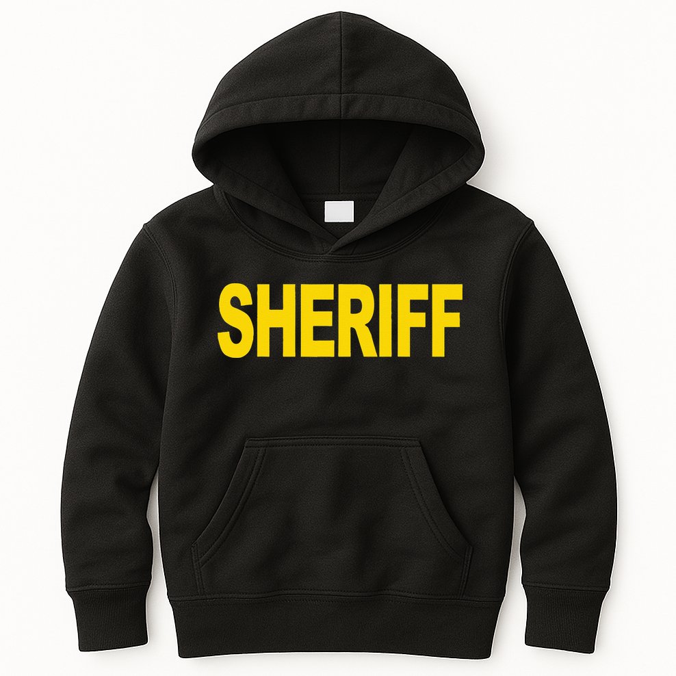 Sheriff Front Print Law Enforcement Clothing Kids Hoodie