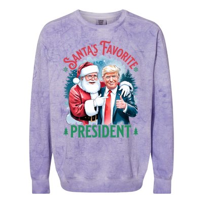 Santas Favorite President Donald Pro Trump 2024 Christmas Gift Colorblast Crewneck Sweatshirt