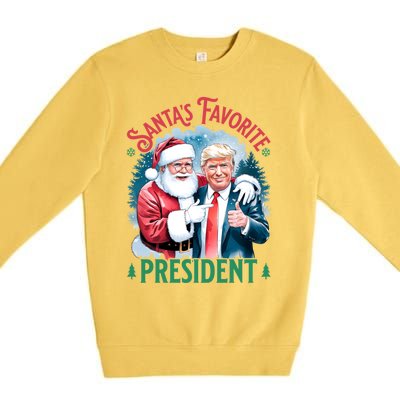 Santas Favorite President Donald Pro Trump 2024 Christmas Gift Premium Crewneck Sweatshirt