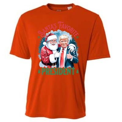 Santas Favorite President Donald Pro Trump 2024 Christmas Gift Cooling Performance Crew T-Shirt