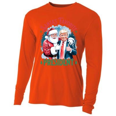 Santas Favorite President Donald Pro Trump 2024 Christmas Gift Cooling Performance Long Sleeve Crew