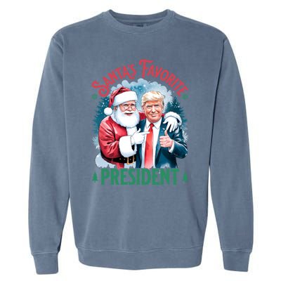 Santas Favorite President Donald Pro Trump 2024 Christmas Gift Garment-Dyed Sweatshirt