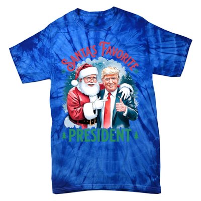 Santas Favorite President Donald Pro Trump 2024 Christmas Gift Tie-Dye T-Shirt