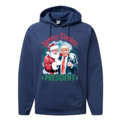 Santas Favorite President Donald Pro Trump 2024 Christmas Gift Performance Fleece Hoodie