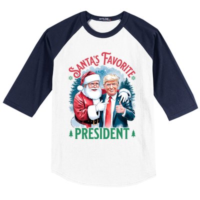 Santas Favorite President Donald Pro Trump 2024 Christmas Gift Baseball Sleeve Shirt