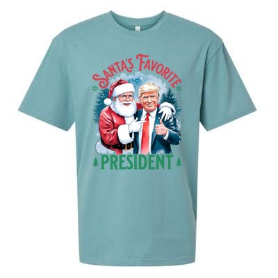 Santas Favorite President Donald Pro Trump 2024 Christmas Gift Sueded Cloud Jersey T-Shirt