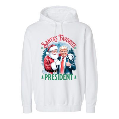 Santas Favorite President Donald Pro Trump 2024 Christmas Gift Garment-Dyed Fleece Hoodie