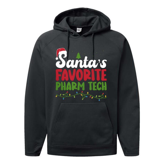 Santa Favorite Pharm Tech Christmas Pharmaceutical Technology Performance Fleece Hoodie