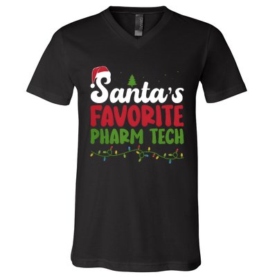 Santa Favorite Pharm Tech Christmas Pharmaceutical Technology V-Neck T-Shirt