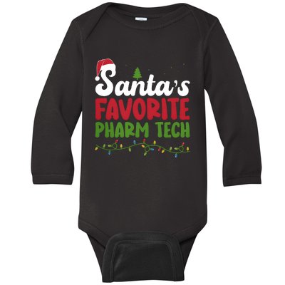 Santa Favorite Pharm Tech Christmas Pharmaceutical Technology Baby Long Sleeve Bodysuit