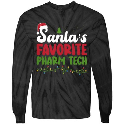 Santa Favorite Pharm Tech Christmas Pharmaceutical Technology Tie-Dye Long Sleeve Shirt