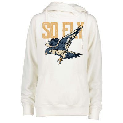 So Fly Peregrine Falcon Birding Ornithologists Womens Funnel Neck Pullover Hood