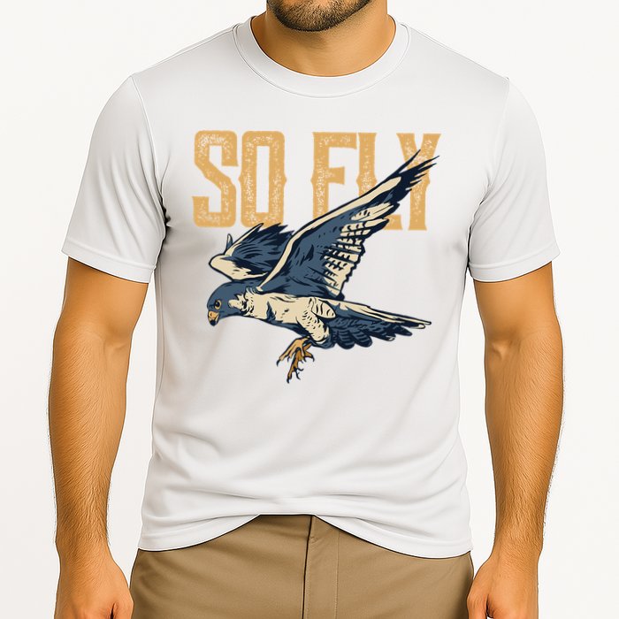 So Fly Peregrine Falcon Birding Ornithologists Cooling Performance Crew T-Shirt