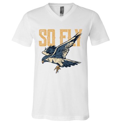 So Fly Peregrine Falcon Birding Ornithologists V-Neck T-Shirt