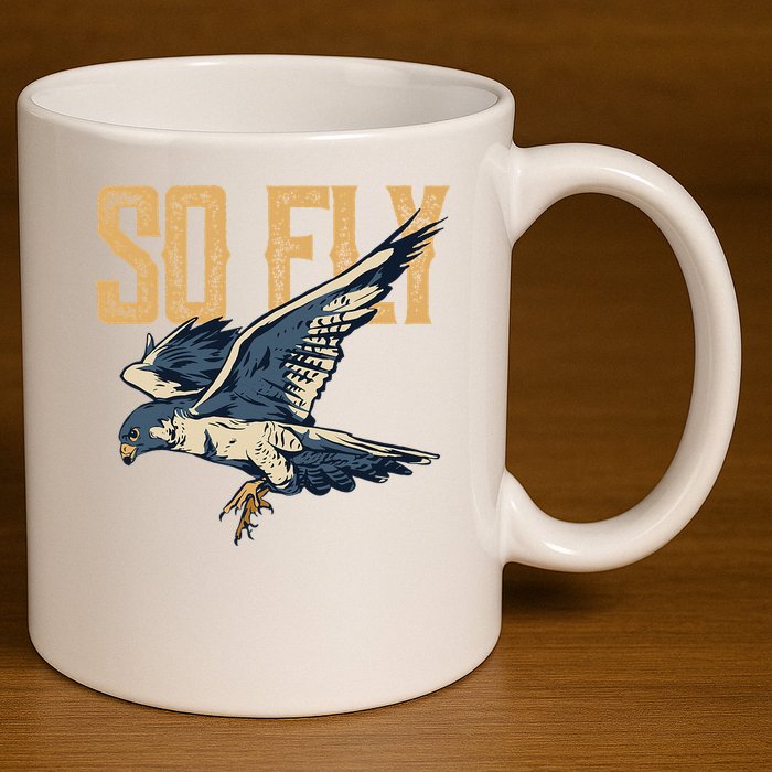 So Fly Peregrine Falcon Birding Ornithologists 11oz C Handle Ceramic Mug