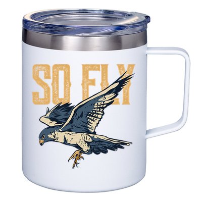 So Fly Peregrine Falcon Birding Ornithologists 12oz Stainless Steel Coffee Mug