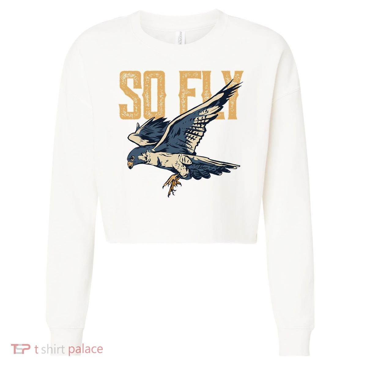 So Fly Peregrine Falcon Birding Ornithologists Cropped Pullover Crew