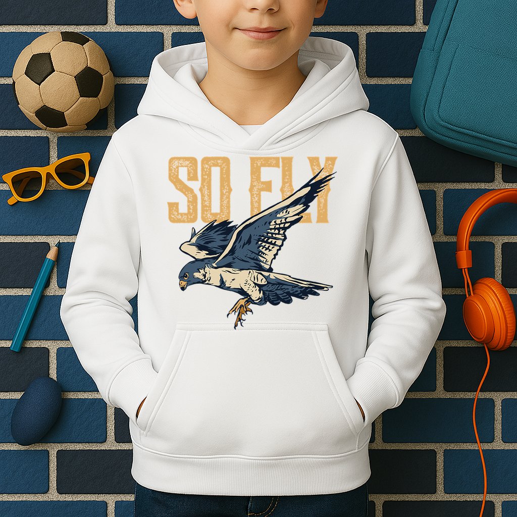 So Fly Peregrine Falcon Birding Ornithologists Kids Hoodie