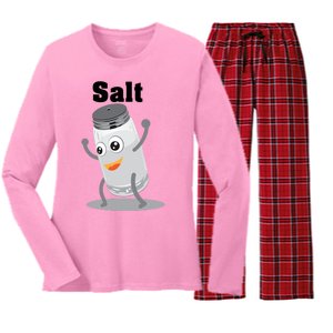 Salt Funny Power Matching Salt And Pepper Gift Women's Long Sleeve Flannel Pajama Set 