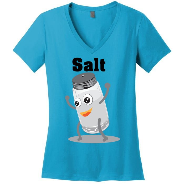 Salt Funny Power Matching Salt And Pepper Gift Women's V-Neck T-Shirt