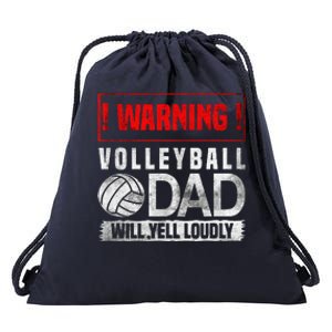 Sports Father Proud Volleyball Dad Will Yell Loudly Game Day Drawstring Bag