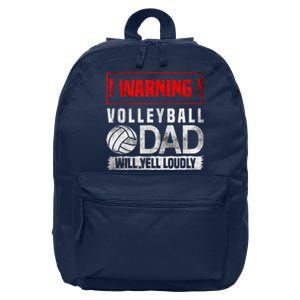 Sports Father Proud Volleyball Dad Will Yell Loudly Game Day 16 in Basic Backpack