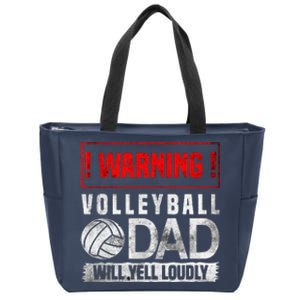 Sports Father Proud Volleyball Dad Will Yell Loudly Game Day Zip Tote Bag