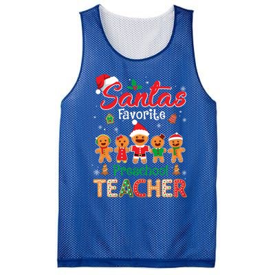 Santa's Favorite Preschool Teacher Cookie Xmas Hat Christmas Meaningful Gift Mesh Reversible Basketball Jersey Tank