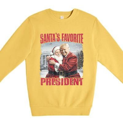 SantaS Favorite President Christmas Funny Trump Xmas Pajama Premium Crewneck Sweatshirt