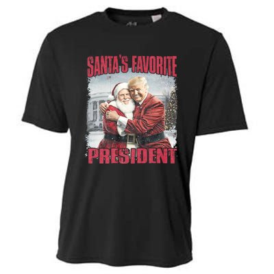 SantaS Favorite President Christmas Funny Trump Xmas Pajama Cooling Performance Crew T-Shirt