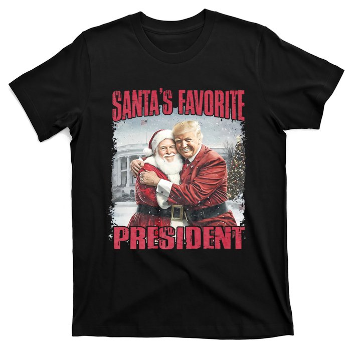 SantaS Favorite President Christmas Funny Trump Xmas Pajama T-Shirt