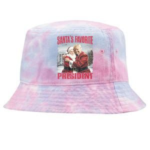 SantaS Favorite President Christmas Funny Trump Xmas Pajama Tie-Dyed Bucket Hat