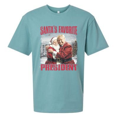 SantaS Favorite President Christmas Funny Trump Xmas Pajama Sueded Cloud Jersey T-Shirt