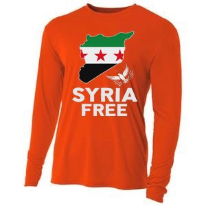 Syria Free Patriotic Syrian Map Liberation Peace Unity Home Cooling Performance Long Sleeve Crew