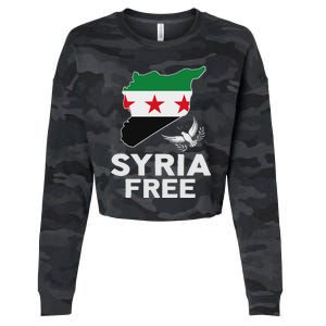 Syria Free Patriotic Syrian Map Liberation Peace Unity Home Cropped Pullover Crew