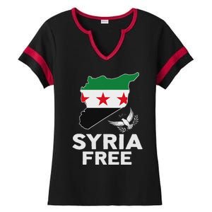 Syria Free Patriotic Syrian Map Liberation Peace Unity Home Ladies Halftime Notch Neck Tee