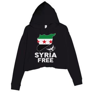 Syria Free Patriotic Syrian Map Liberation Peace Unity Home Crop Fleece Hoodie